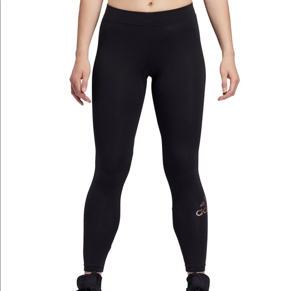 🌹ADIDAS WOMENS METALLIC LOGO TRAINING TIGHTS🌹 - Picture 4 of 5